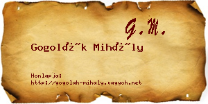Gogolák Mihály névjegykártya